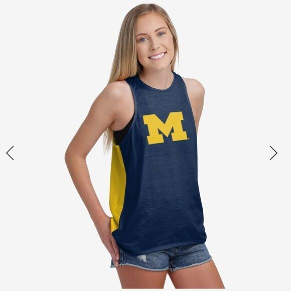 FOCO USA Michigan Wolverines Womens Tie-Breaker Sleeveless Top NWT Size Medium - Picture 2 of 13